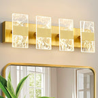 Modern LED Bathroom Light Fixtures Dimmable 4-Light Gold Vanity Light, 5CCT by NADOSAHomeLighting
