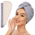 SimpleField 2 Pack Microfiber Hair Towel Wrap by SimpleField