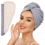 SimpleField 2 Pack Microfiber Hair Towel Wrap by SimpleField