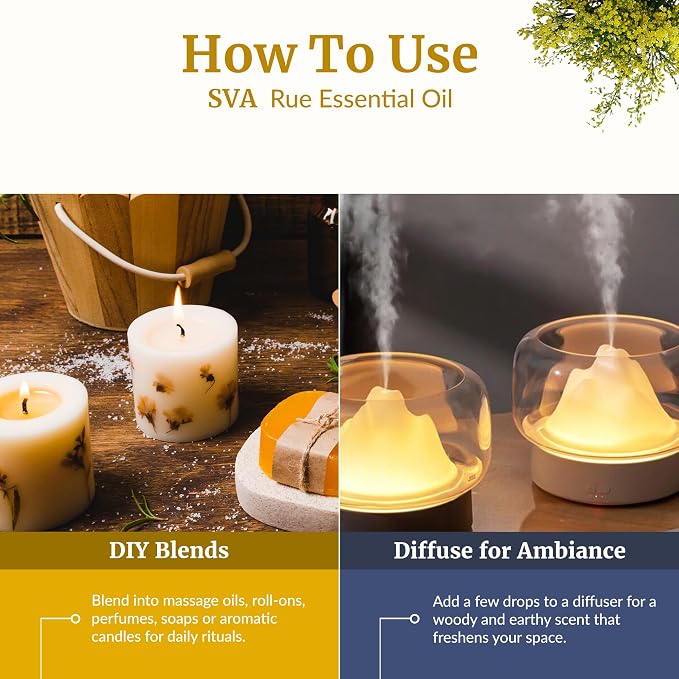 SVA Rue Essential Oil – 1/3 Fl Oz – 100% Natural Rue Oil - Image 6