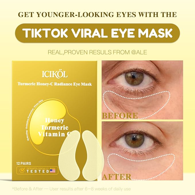 Turmeric Vitamin C Under Eye Patches, Eye Mask - Image 2