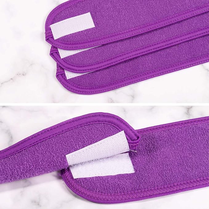 Whaline Spa Facial Headband 4 Packs Head Wrap Terry Cloth Headband Adjustable - Image 5