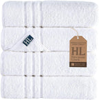 Hawmam Linen White Bath Towels 4 Pack 27 x 54 Inches 100% Turkish Cotton Soft by HawmamLinen