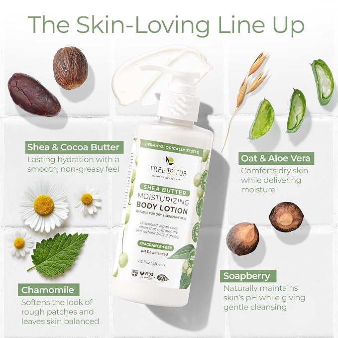 Tree To Tub Unscented Shea Butter Body Lotion - Image 5