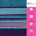 CASA COPENHAGEN He & She 6 Pieces Towel Set- Violet Indigo + Blue Green - Image 3