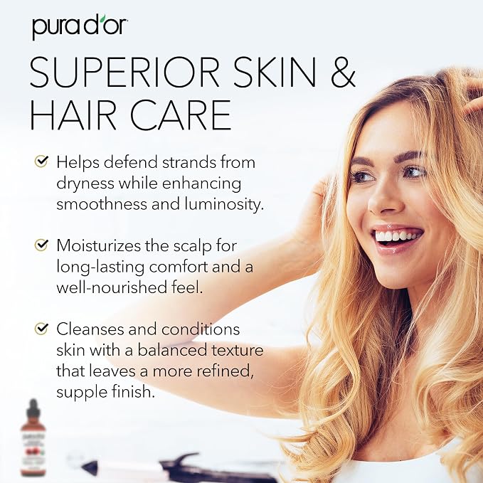 PURA D'OR 4 Oz Organic Castor Oil – Pure Cold-Pressed, Hexane-Free, USDA - Image 2