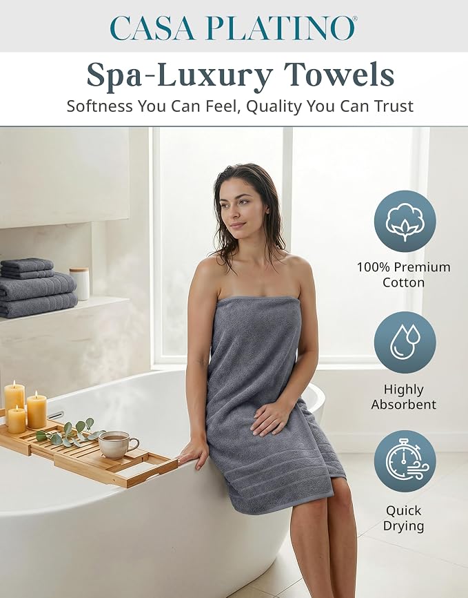 Casa Platino 100% Cotton Towels Set - Image 2