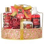 Bath & Body Basket Set, Cherry Fruit Scent Spa Gift Basket by ASINING