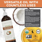 Viva Naturals Organic Fractionated Coconut Oil, 16 fl oz – Skin & Hair - Image 6