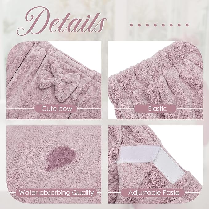 Xtinmee 2 Sets Plus Size Womens Wrap Towel - Image 3
