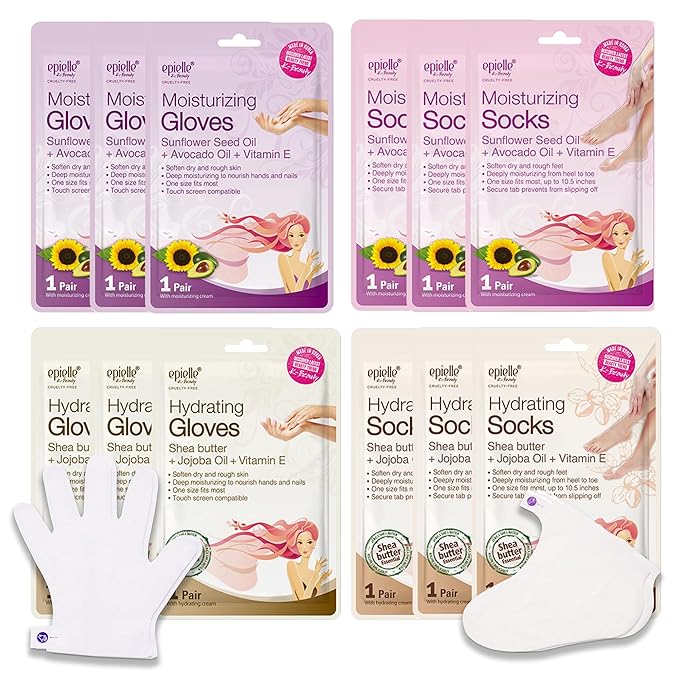 Epielle Hydrating & Moisturizing Hand & Foot Masks, Relieve and Soften Dry by Epielle