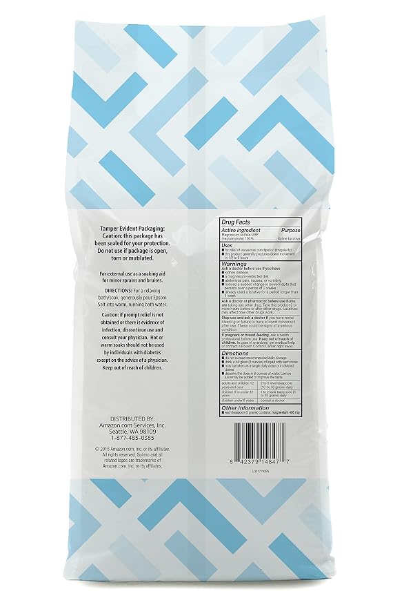 Amazon Brand - Solimo Epsom Salt Soak, Magnesium Sulfate USP, Relaxing Bath - Image 3