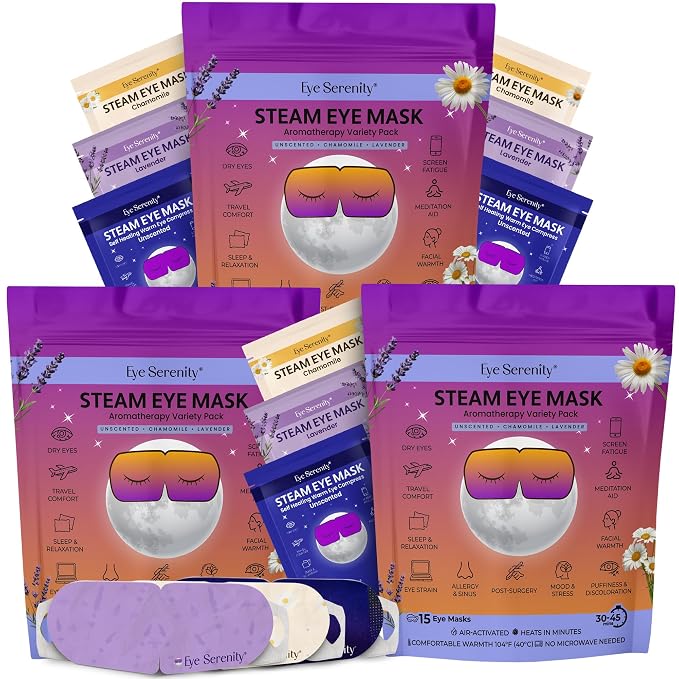 Steam Eye Mask, Heated Eye Mask, Self Heating Warm Compress by LureEssentials