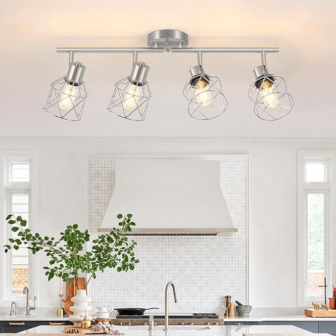 Baocuz 4-Light Kitchen Lighting Fixtures, Adjustable Multi-Directional Brushed by Baocuz