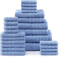 Casa Platino 100% Cotton Bathroom Towels Set – 24 Pc Family Pack – Soft & by CasaPlatino