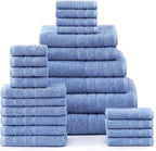 Casa Platino 100% Cotton Bathroom Towels Set – 24 Pc Family Pack – Soft & by CasaPlatino