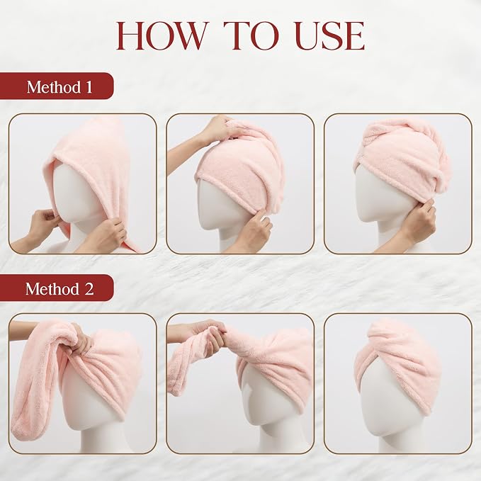 3 Pack Large Microfiber Hair Towel Wrap - Image 7