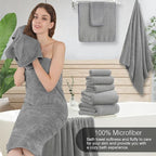 Hailea 18 Piece Family Bath Towel Set Include 6 Bath Towels, 6 Hand Towels and - Image 4