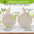 Face Loofah Pads Exfoliating Scrubber, Natural Luffa Facial Cleanser Pad - Image 2