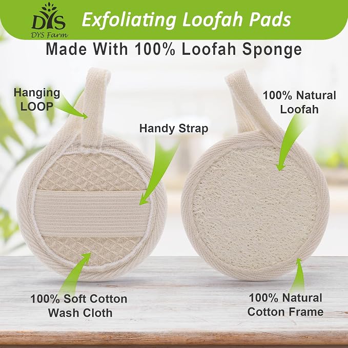 Face Loofah Pads Exfoliating Scrubber, Natural Luffa Facial Cleanser Pad - Image 2
