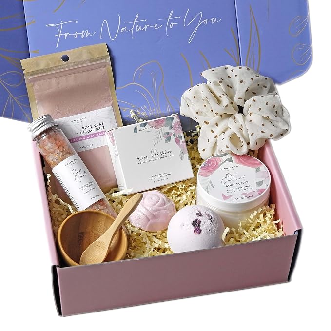 Natural Amor Rose Spa Gifts for Women, Natural Clay Mask, Bath Butter for by NATURALAMORLOSANGELES