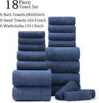 Hailea 18 Piece Family Bath Towel Set Include 6 Bath Towels, 6 Hand Towels and - Image 9