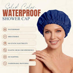 Reusable Shower Cap for Women, Large Waterproof Shower Bonnet - Image 2