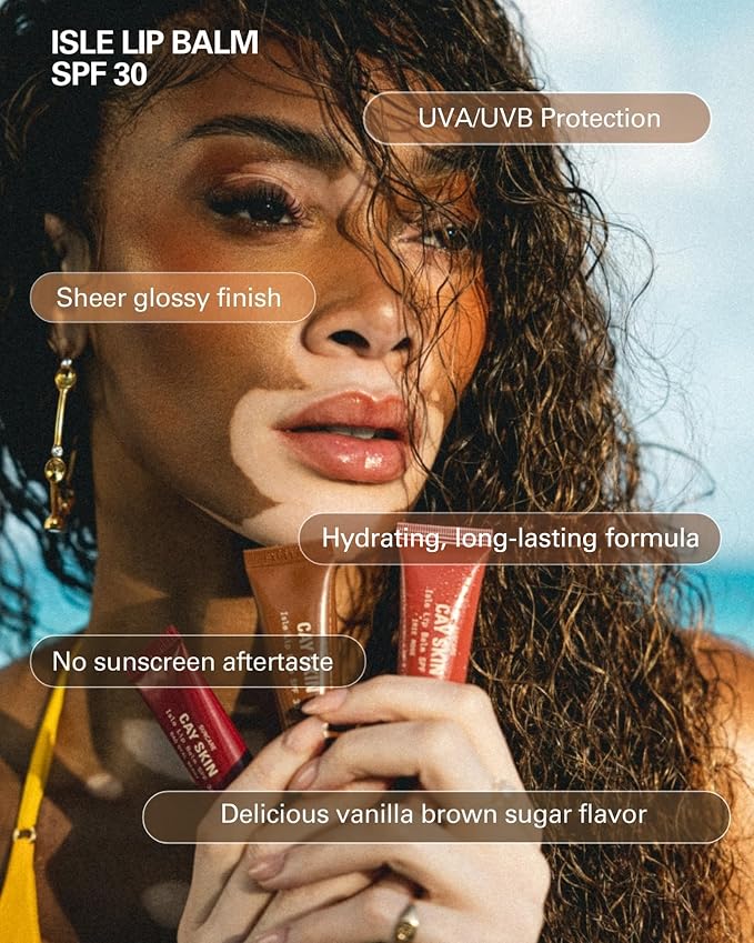 Cay Skin Isle Lip Balm SPF 30 – High Shine, Hydrating + Sheer Lip Gloss in - Image 2
