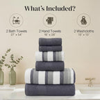 Modern Threads Pax 6-Piece Reversible Yarn Dyed Jacquard Towel Set - Image 3