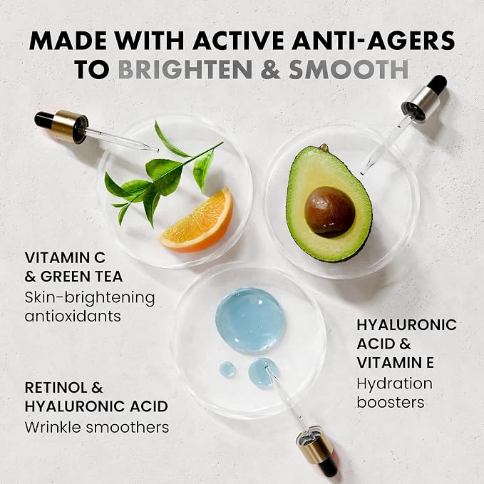 Eclat Skincare Face Serum Set – Vitamin C, Hyaluronic Acid - Image 2