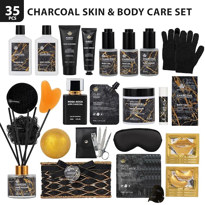 35 Pcs Charcoal Bath & Body Gift Basket - Image 3
