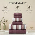 Modern Threads Pax 6-Piece Reversible Yarn Dyed Jacquard Towel Set - Image 3