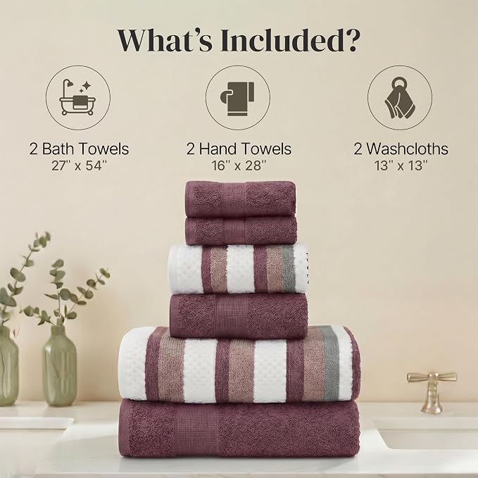 Modern Threads Pax 6-Piece Reversible Yarn Dyed Jacquard Towel Set - Image 3