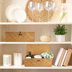 Sumnacon Small Woven Basket for Shelf, Wicker Shelves Storage Baskets - Image 2