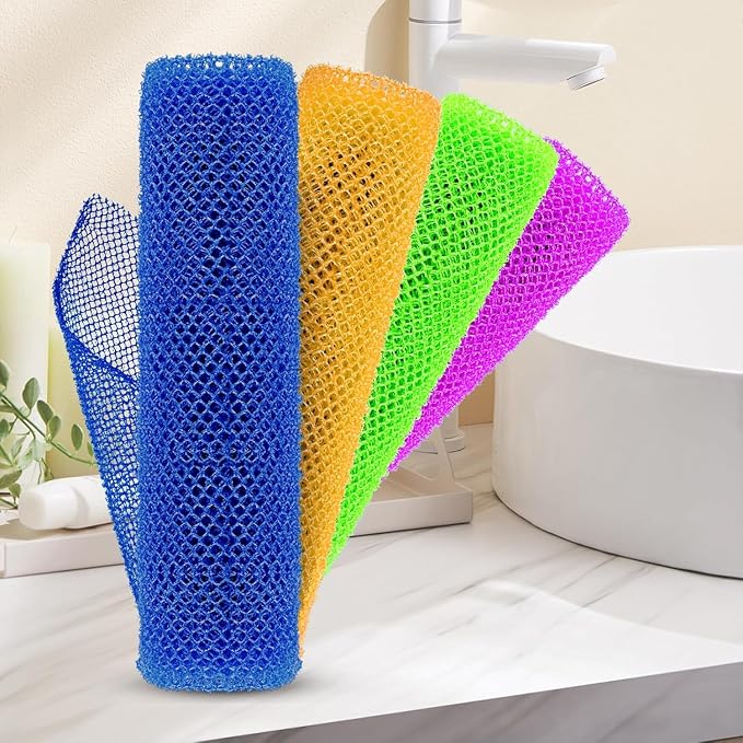 African Net Sponge for Deep Exfoliation – 4 Pieces African Net Sponge Authentic - Image 4