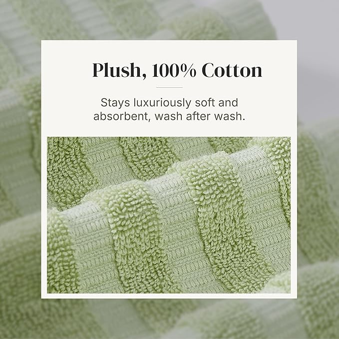 Modern Threads Natural Vine 6-Piece 100% Cotton Towel Set – Yarn Dyed Jacquard - Image 5
