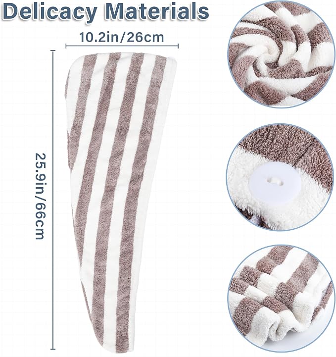 Microfiber Hair Towel Wrap, Quick Dry Hair Turbans - Image 8
