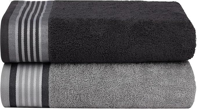 CASA COPENHAGEN® He & She 10 Pieces Hand Towel Set, Granite Grey + Mirage Grey - Image 2