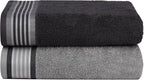 CASA COPENHAGEN® He & She 10 Pieces Hand Towel Set, Granite Grey + Mirage Grey - Image 2