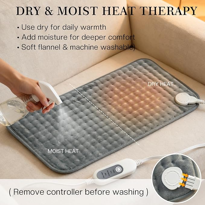 Heating Pad for Back Pain & Period Cramps, Moist Heated Pad for Abdomen - Image 5