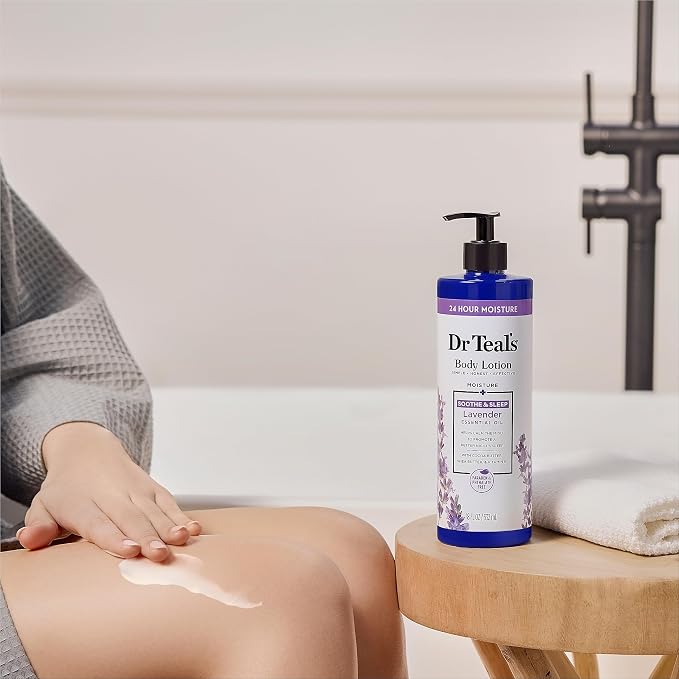 Dr Teal's 24 Hour Moisture+ Body Lotion, Lavender Essential Oil, 18 fl oz - Image 5