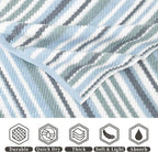 VOOVA & MOVAS Blue Striped Washcloths 6 Pack, 100% Cotton, Ultra Soft, Quick Dry - Image 2