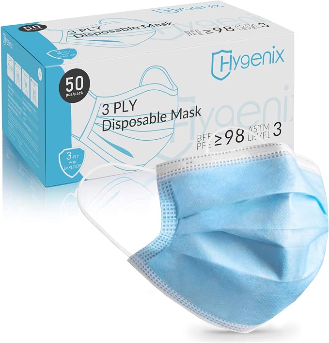 Hygenix Level 3 Procedure 3Ply Disposable Face Masks – ≥98% Filtration by HygenixMasks