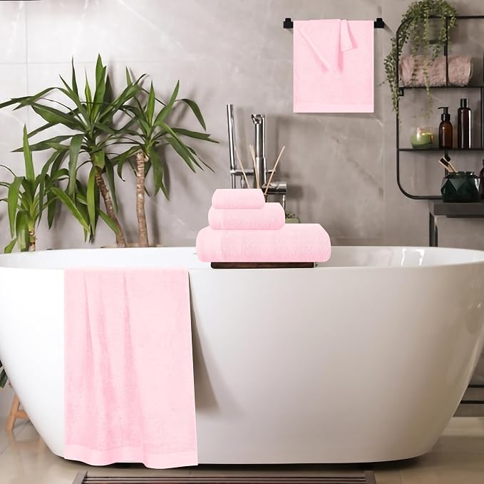 Ultra Soft 6 Pack Cotton Towel Set, Contains 2 Bath Towels 28x55 inch, 2 Hand - Image 5