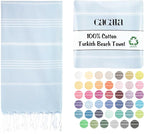 Cacala Lightweight and Thin Turkish Beach Towel 100% Cotton Sand-Free and by CACALA