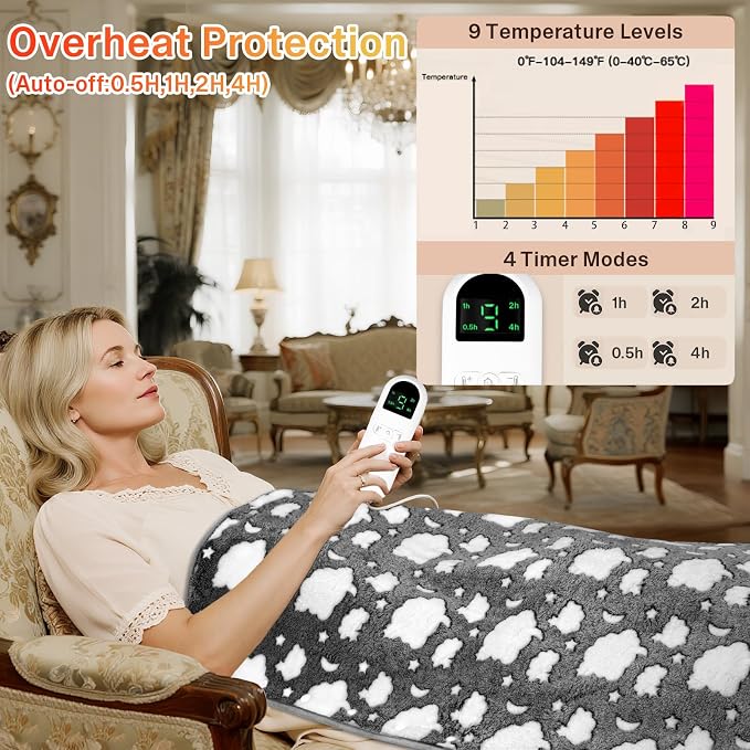 2-in-1 Heating Pads Large for Back Pain 40"x24", Foot Warmers for Feet XXXL - Image 4