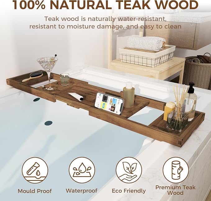 Teak Bathtub Tray - Image 4