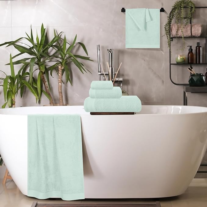 Ultra Soft 6 Pack Cotton Towel Set, Contains 2 Bath Towels 28x55 inch, 2 Hand - Image 5