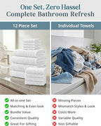 Casa Platino 100% Cotton Turkish Bath Towel Set 12 Pieces - Image 5