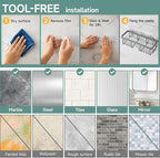 Veken 6-Pack Rustproof & Waterproof Shower Caddy, Adhesive Shelves Rack - Image 7